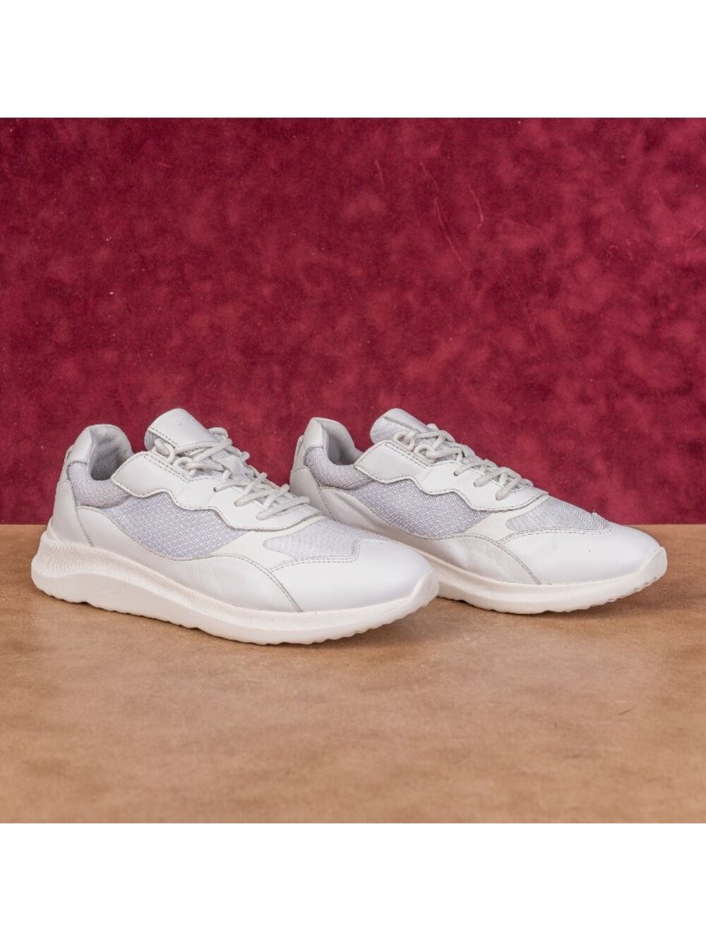 Geox Women Diodana White Leather Cushion Comfort Summer Lace Sneakers size 8